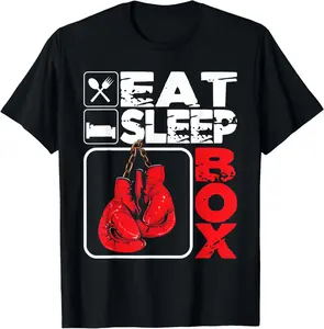 Eat Sleep Box - Boxing Lover Gym Boxer Kickboxing Kickboxer Casual Short sleeve Cotton T-Shirt