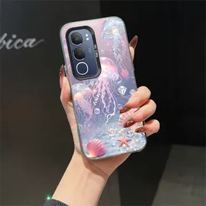 Marine Colorful Glowing Jellyfish phone VIVO Y19S Case is suitable For VIVO Y19S with PET Shock proof design perfect for popular