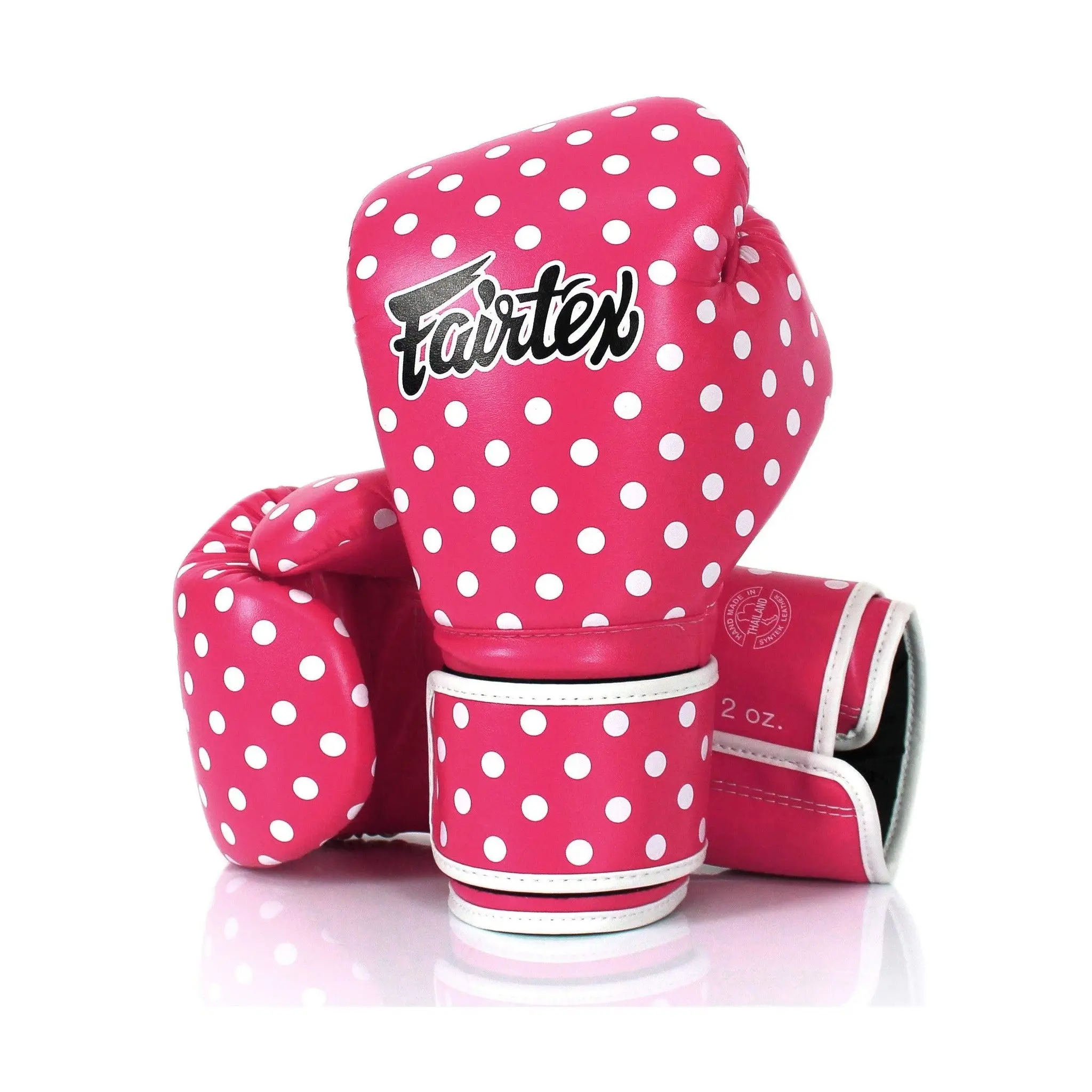 Fairtex BGV14P Polka Dot Microfiber Boxing Gloves for Muay Thai, Athletic Sports Gloves with Multi-Layered Padding for Training & Competition