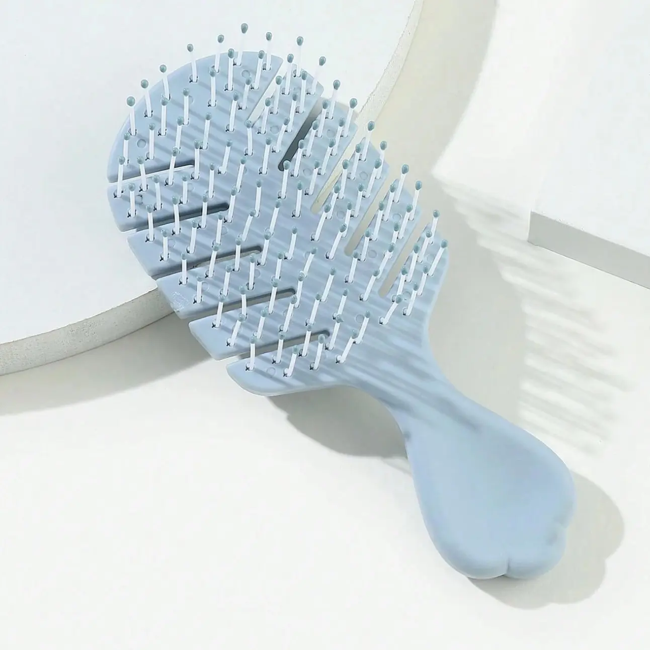 Mini Hollow Design Comb, Daily Grooming, Portable Convenient Two-In-One Dry Wet Brush, Compact Pocket Design, Durable Abs Plastic, Gentle Nylon Bristles, Compact and Lightweight, Brush Hair
