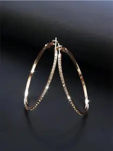 Women's Multicolor Crystal Stainless Steel Large Circle Earrings, Hypoallergenic Jewelry for Sensitive Ears, 2-Inch Big Hoop Earrings