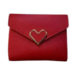 Metal Heart Small Wallet Coin - Stylish Metal Heart Design Card Holder, Lightweight Design, 9cm Long by 11.5cm Wide, Versatile Use