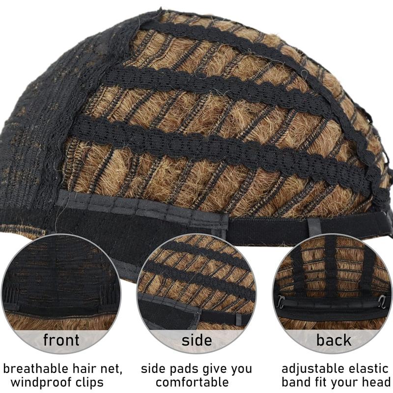 Xinran Blonde Curly Afro Wigs for Black Women, Blonde Kinky Curly Wig With Bangs, Synthetic Heat Resistant Fiber Afro Blonde Curly Wig for Daily Use