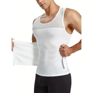 Men's High-Compression Tank Vest for Back Support and Body Shaping