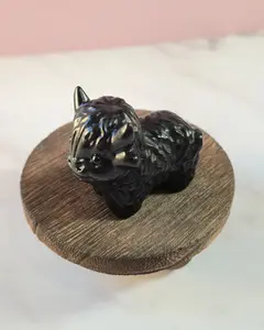 Obsidian Highland Cow Carving