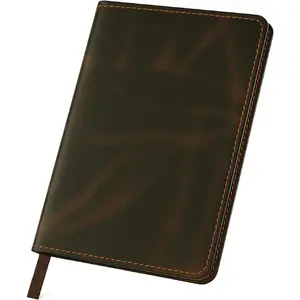 Antiq A5 Journal Cover, Refillable Journal Cover for Large Moleskine, Handmade Notebook Cover, A5 Diary Cover, Refill size 5.75x8.25 inches, Large Journal Cover (Brown)