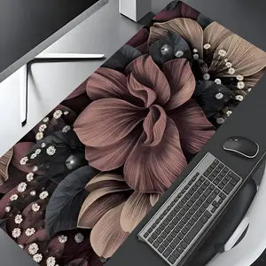 Flower Pattern Mouse Pad, Rectangle Gaming Mouse Pad, Office Desk Keyboard Mat for Home Office Desk, Desk Decor for Home Office