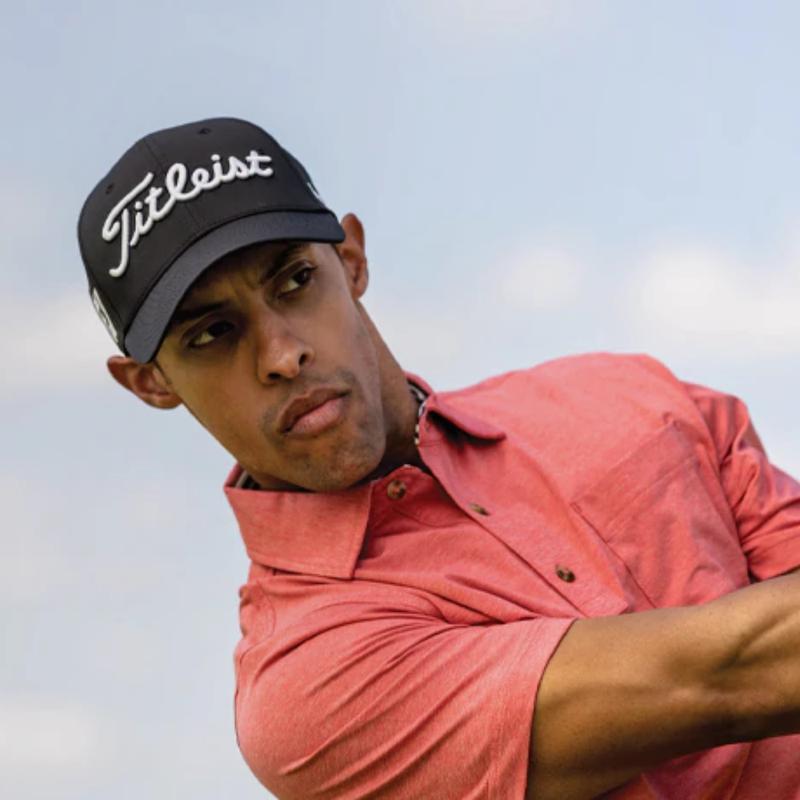 Titleist Tour Performance Men's Golf Hat Pro V1 | Black & White | Adjustable Strap | Playing Golf & Outdoor Activities