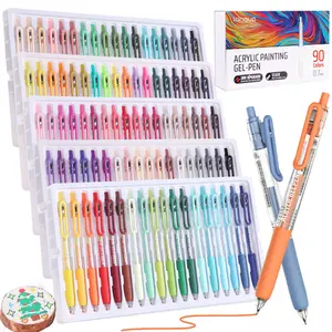36/54/72/90 Colors Acrylic Painting Gel Pen,Retractable 0.7mm Tip,Rich Color Large Capacity Ink Pens,Art Supplie,For Diary,Card,DIY,Coloring, Doodling, Stackable colors, Clip Acrylic Gel Pen, Acrylic Paint Markers