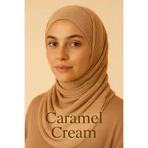 Caramel Cream Pleat Hijab