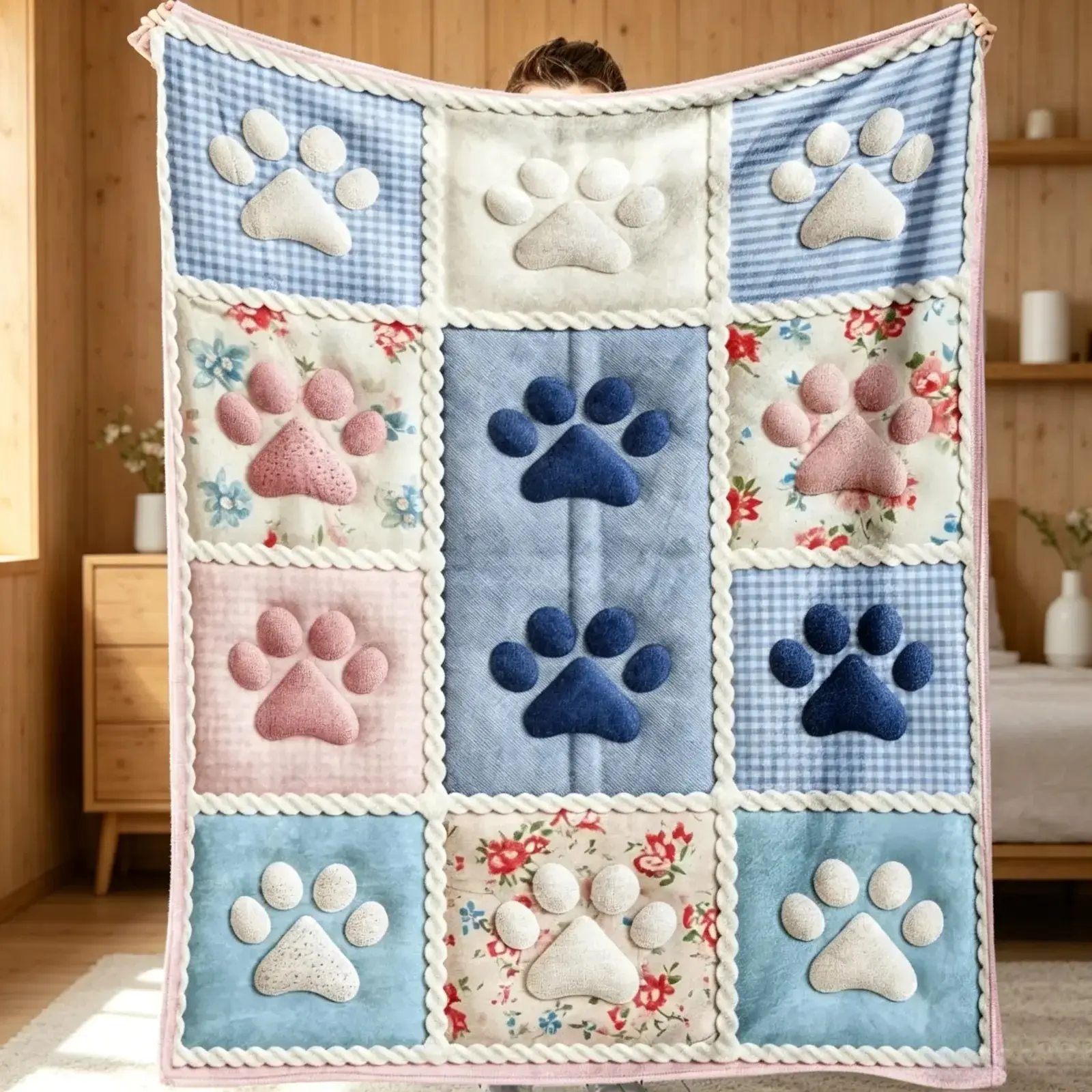 Novelty Pet Graphic Flannel Throw Blanket - Flannel Fabric, Soft & Breathable, Ultra Warm Lightweight Portable Printed Mat for Dogs, Home & Travel Indoor Use, Cozy Traditional Look Pet Bedding Gift