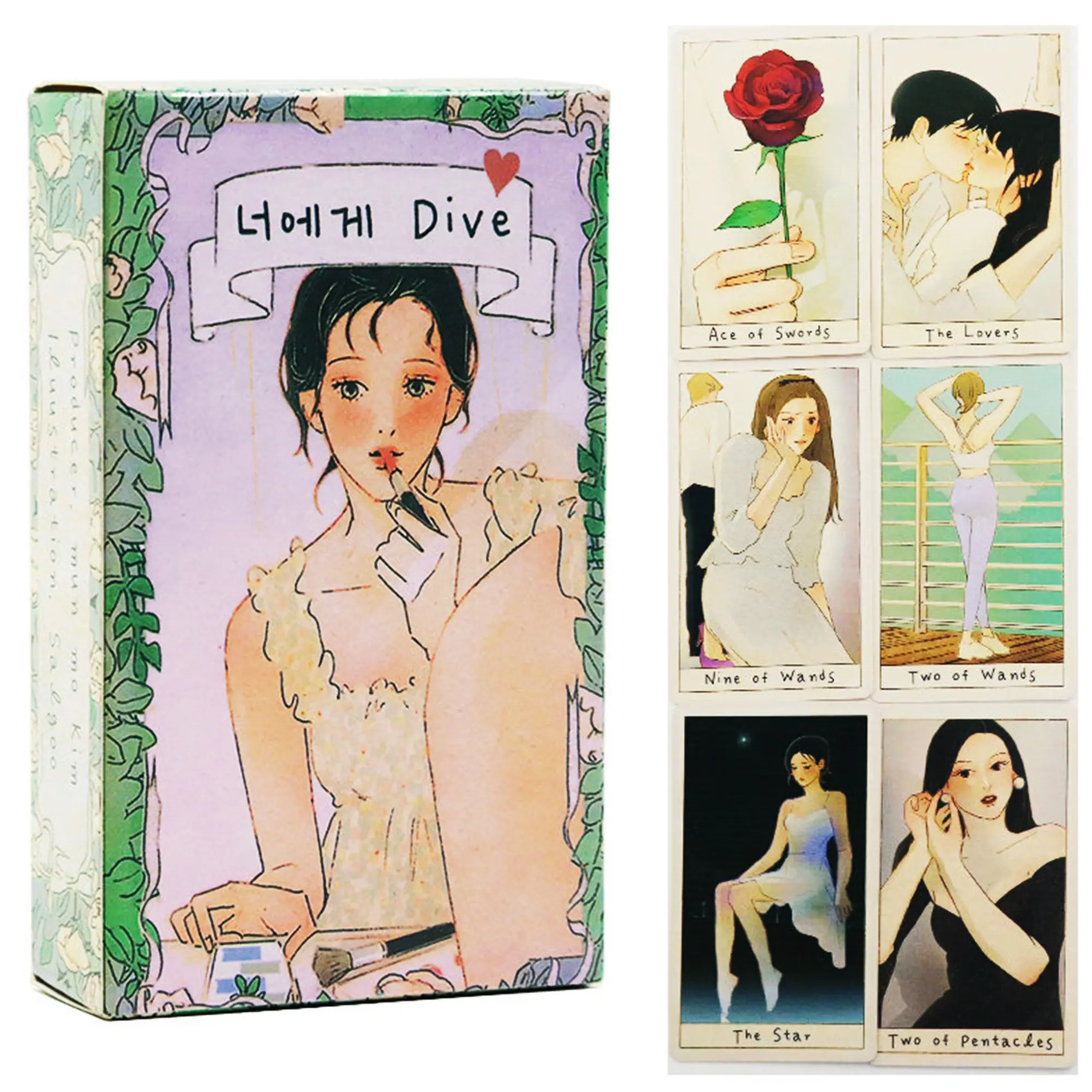 Anime Tarot Cards For Beginners Dive To You Illustrated Tarot Deck With Beautiful Romantic Artwork Healing Guidance Card Game For Spiritual Meditation And Daily Reflection Perfect Birthday Gift For Girls And Tarot Lovers