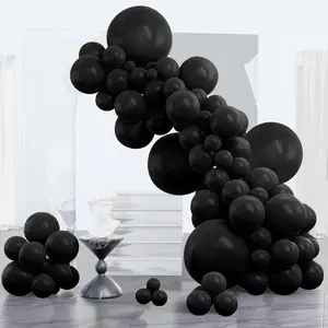 152-Piece Black Balloon Arch Kit for Baby Shower, Graduation, Race Car, Casino & Birthday Parties