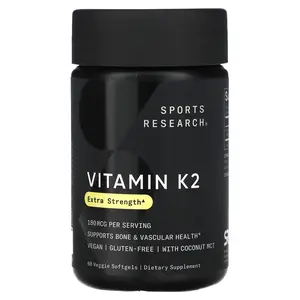 Sports Research Vitamin K2, 180 mcg, 60 Veggie Softgels
