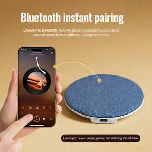 OObang Ultra-Thin Pillow Speaker Customizable Al Christmas Companion, for Bedtime Music &Audiobooks, Compatible with Mobile Phones, Tablets, Android&iOS, USB Connection t Bluetooth Device Electronic Timer Transparent Smartphone  blues morning Audio