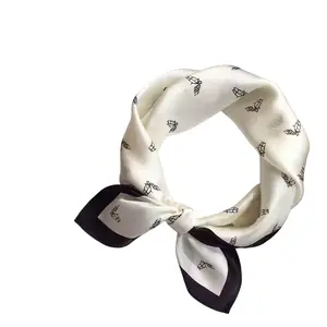 100% Mulberry Silk 53 cm Small Square Scarf for Women, Versatile Classic Thin Silk Scarf, Mulberry Silk Decorative Neck Scarf, Trending Small Pocket Square