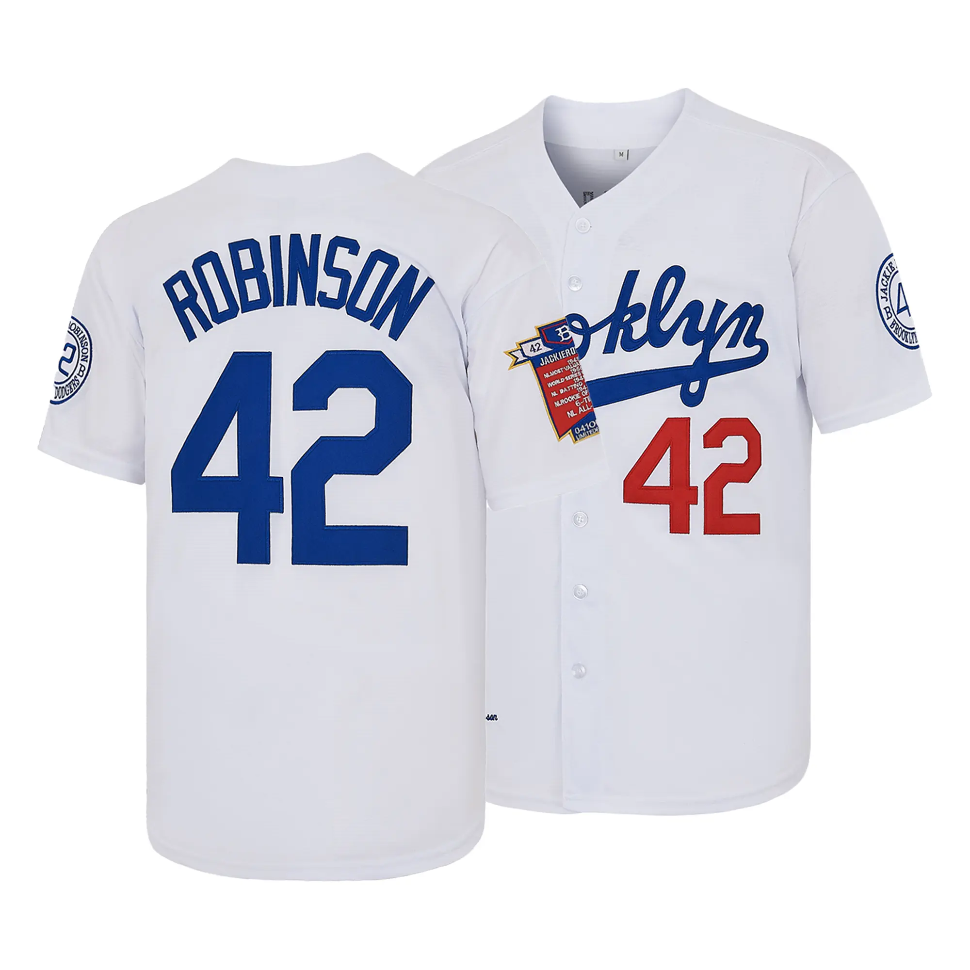 Jackie Robinson #42 Baseball Jersey - Brooklyn Dodgers Vintage Throwback Tee