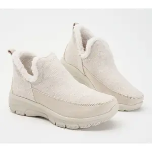Skechers Relaxed Fit Faux Fur Wool Ankle Boots - Easy Going