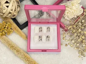 ( Holiday Special ) Press-on Nails, Beauty Nails Kit with Hand-painted  Comfort Cute Design - Nail Care, Nail Art, Salon Style, comes with Nail Glue, unique design, press-on nail Handmade affordable