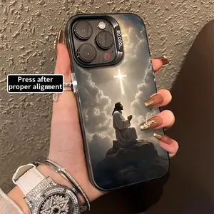 Creative jesus cross Pattern Acrylic TPU mobile phone case applicable for iPhone 16ProMax 15 14 13 12 11 Plus cases durable shockproof protection urban sophisticated phone case cute nic natalie reynolds mosnovo  protective case