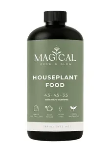Magical Grow & Glow Houseplant Food 16 oz Premium Concentrate Liquid Fertilizer 4.5-4.5-3.5 All-Purpose for Indoor & Outdoor Plants 100% Water-Soluble Made in USA