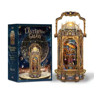 Sci-Fi Series DIY Miniature Book Nook Adult Wooden Kit with Touch Sensor and Soft Lighting, Perfect Decorative Display Gift for Book Lovers Mosaic Making, Suitable for Home Decoration Bookshelf, Ideal for Ages 8+ Adults & Kids of Both Genders