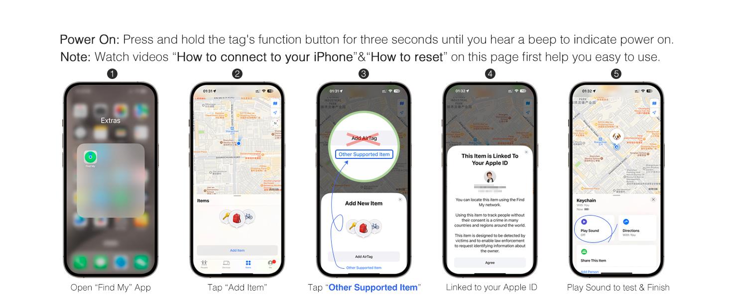 Multifunctional Tracker Tag - Car | Pet | Trunk | Luggage Smart Finder,  Works with Apple Find My ( iOS Only ) Waterproof Bluetooth Tracker Device Locator, Birthday Gift for Men