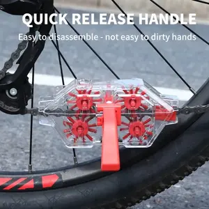 Bicycle chain washer, transparent and visual immersion chain cleaner, road bike cleaning tool, cycling equipment