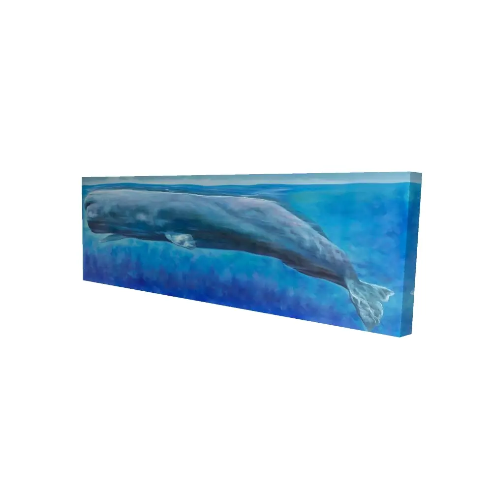 360 Stand 20x60 in. High-Detail Nautical Whale Motif Landscape Artwork Print - Marine Animal Home Decor Decoration for Room Walls, Artistic, Nature