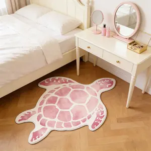 Unusual Bedside Rug Gradient Turtle Carpet, Cute Sweet Home Decor Soft Plush Mat, Valentine's Day Gift for Bedroom Living Room Bathroom Entrance