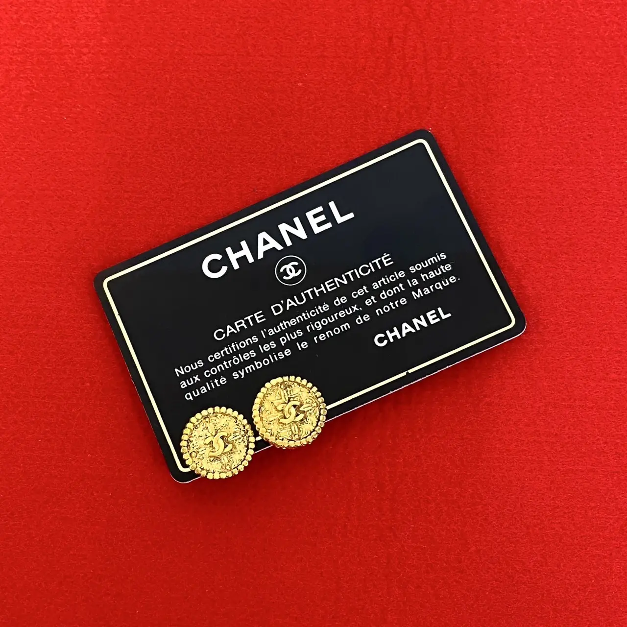 Pre-owned CHANEL Brass Small Leather Goods Coco Mark Earrings