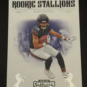 FOOTBALL - 2024 Panini Contenders Rome Odunze RC Rookie Stallions #13 - Chicago Bears sports  cards