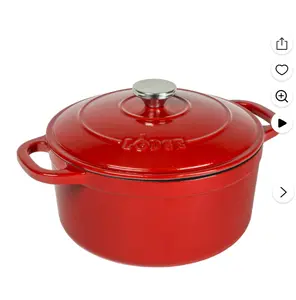 Lodge Cast Iron 5.5qt Red Enameled Dutch Oven