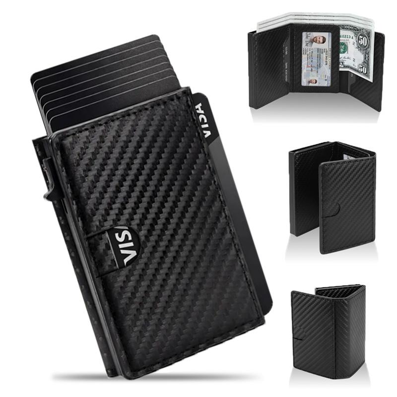 [Valentine's Day Gift]Upgrade Smart Wallet for Men,Slim Minimalist 6-9 Card Capacity RFID Blocking Bifold Wallet,Credit Card Holder Wallet with ID Window Cash Slot