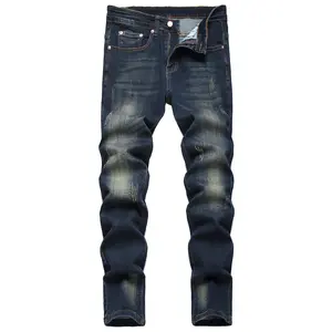 JUNBAOSS Men's Slim Fit Stretch Jeans Colored Skinny Jeans for Men, Distressed Straight Leg Casual Fashion Comfort Flex Waist Denim Pants, Menswear Classic Street Style Cotton Fabric Jean Natural Hipster Personalized Stylish Streetwear Jeans with Pockets