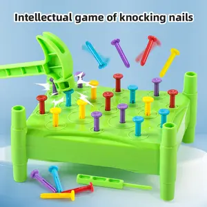 Interactive Nail Hammer Game Playset, Pretend Play Set, Colorful Nails, Remove Via Tool, Perfect for Family Fun & Parent-Child Interaction, Ideal Gift