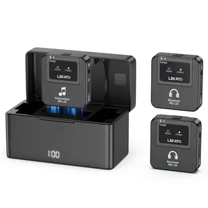LEKATO Wireless in-Ear Monitor MS-20 Charging with Box 1Transmitter 2 Receivers 30H Battery Life for Studio Live Singer Band