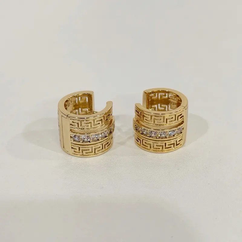 Earrings chunky #103 TT1 gold plated 14 k water resistant