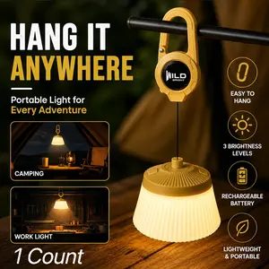 Wild Bright Portable Foldable Mini Scroll Light, LED Adventure Lantern with High-Brightness Long-Lasting Camping Tent Light, Three Lighting Modes, Extendable Strong Magnetic Scroll, Ideal for Camping, Emergencies, Fishing, and Hiking