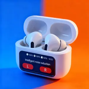 TWS Wireless Electronic Earbuds Headphones, Full Color Display, Noise Cancelling Bluetooth-compatible, In-Ear Earphones for iPhone Android, Sport Workout Running Audio, Fitness Earbuds