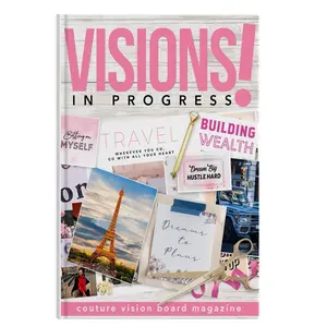 VISION BOARD BOOK + By VISIONS IN PROGRESS + GOAL PLANNING + VISUALIZATION + MANIFESTING + JOURNALING + AFFIRMATION + FOR VISION BOARD