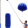Washable Microfiber Duster Set with 15-100 in Telescopic Stainless Steel-Metal Aluminum Pole, Extendable Cleaning Tool for Ceiling Fan