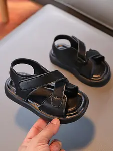 Toddler Boy's Solid Color Slide Sandals, Casual Comfortable Non-slip Sandals for Daily Wear, Soft Lightweight Shoes for Indoor & Outdoor, Soft Soled Shoes