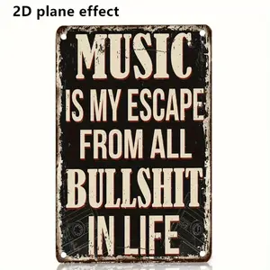 A Music-Themed Logo Wall Art Piece for Home, Bar, Or Farm Decor, Ideal for Various Decoration Styles. Simple to Hang And Brings a Distinctive Flair to Any Space, Featuring a 2D Plane Effect, Room Decor