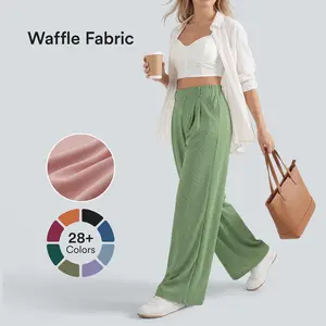 【Creator’s Pick】Halara Flex High Waisted Pocket Wide Leg Waffle Work Pants