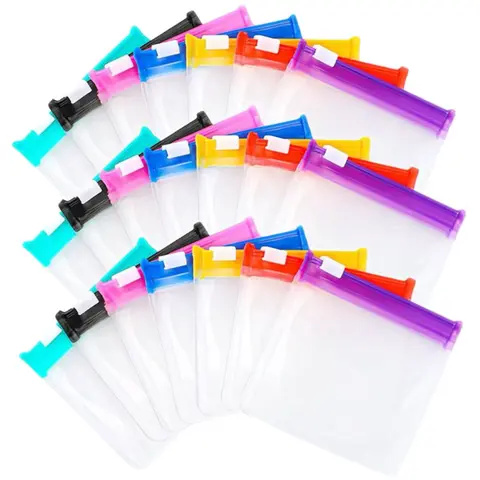 7PCS Eco-Friendly Reusable Zippered Pill Organizer Pouch Pill Dispensers - EVA Healthcare Organizer, 1-Piece Zipper Closure, Prop 65 Safe Portable for Adults, Home Vitamins & Small Items