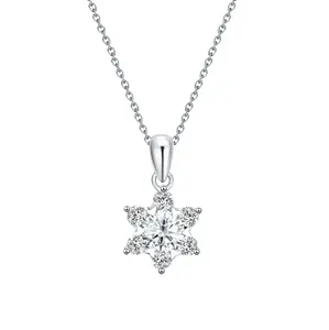 DW Snow Flacks Pendant  Necklace 5A CZ For Christmas