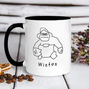 [Sale up to 30%]+[Freeship] Overwatch Winton Mug Custom Handmade Winston Design Gift for Gamers Microwave & Dishwasher Safe Ceramic Mug with C-Shaped Handle Perfect for Coffee Tea Cocoa