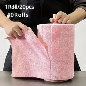 Hand-Tear Towel Roll, Thick Dual-Use Microfiber Roll, Tear-Off Cleaning Cloth, Soft Cleaning Towel, Durable & Convenient Cleaning Tool for Home Use