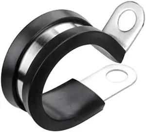 20 Pack 5/8 Inch Stainless Steel Cable Clamp, Rubber Cushioned Insulated Clamp,Conduit Wire Holder Strap Clips for Tube, Pipe or Wire Cord Installation